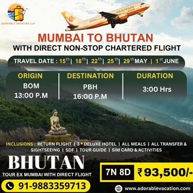 bhutan package from mumbai with direct flight