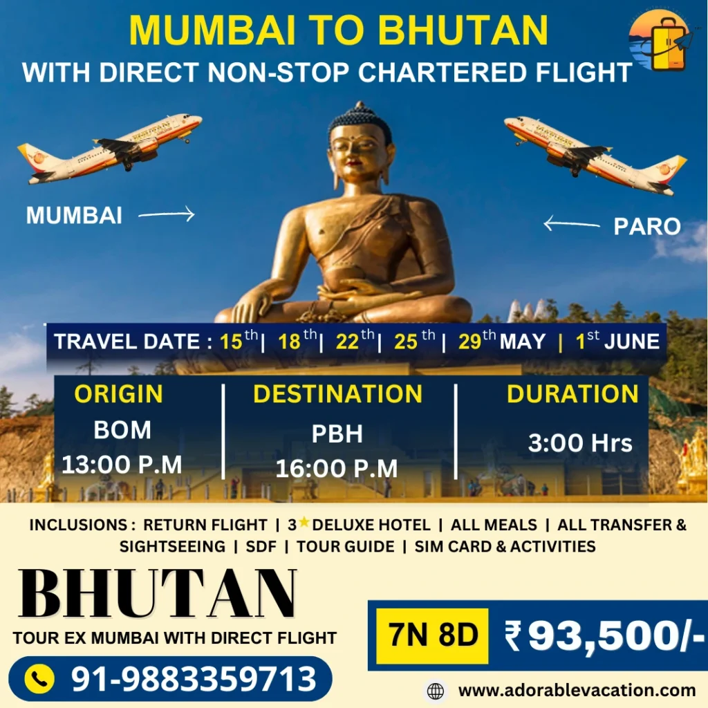 bhutan package tour cost from mumbai